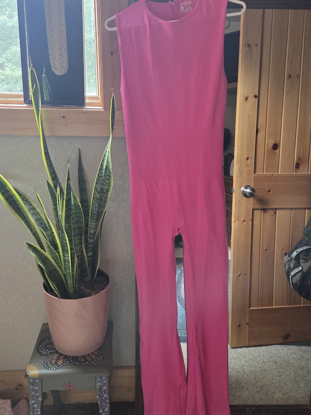 Sleeveless Hot Pink Jumpsuit